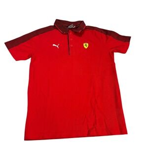 Puma Ferrari Red Polo‎ Shirt Men's Medium Motorsport Racing Scuderia
